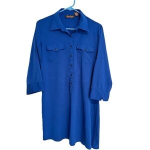 Silky Soft Royal Blue Buttoned Above the Knee Dress.